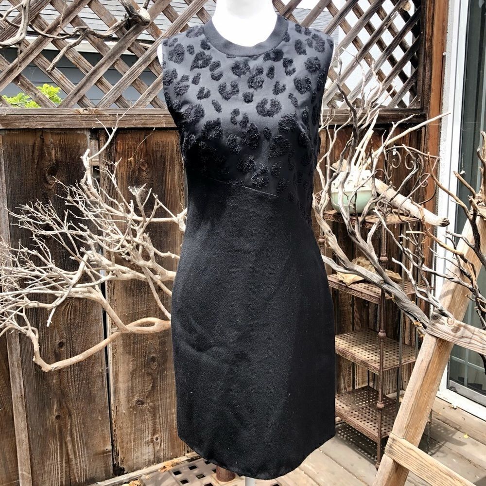 3.1 Phillip Lim Black Cheeta Sleeveless LBD Dress